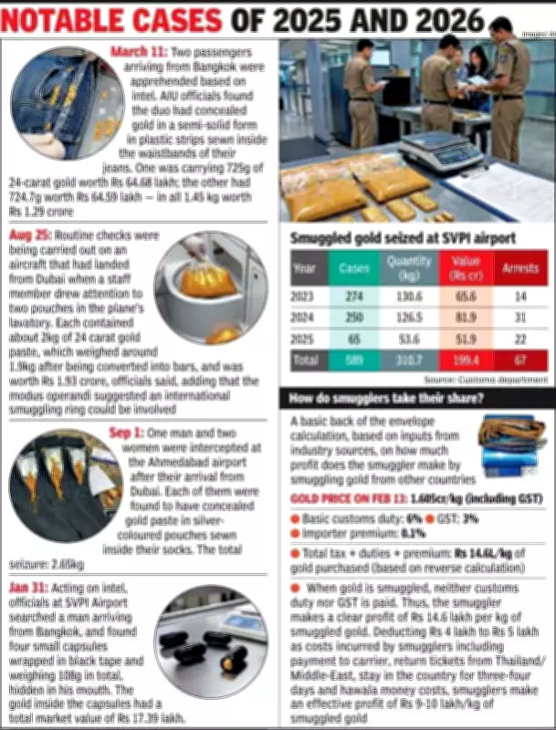 Gold Smuggling Crackdown: Ahmedabad Airport Seizes Rs 96 Lakh in Undeclared Bars and Paste