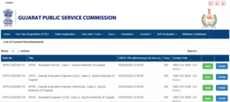 GPSC 2026 Recruitment: 279 Class-1 & Class-2 Posts, Apply by Feb 16