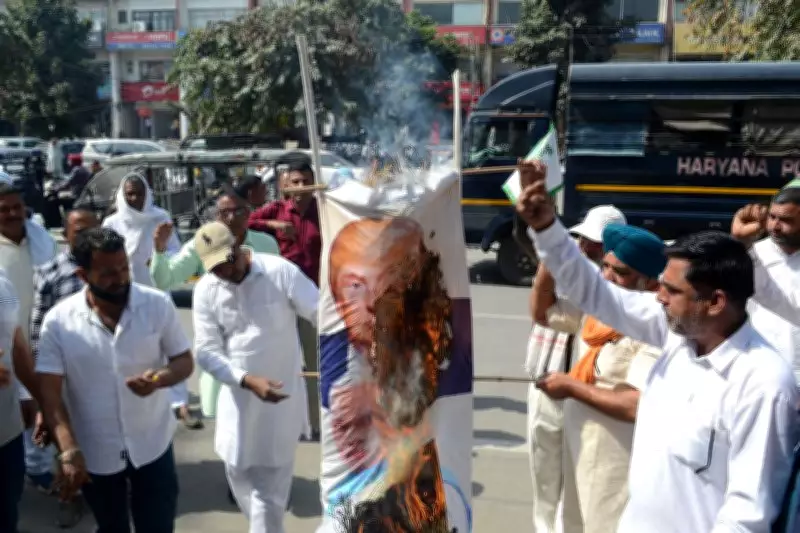 Haryana Farmers Protest India-US Trade Deal, Burn Effigies of Modi and Trump