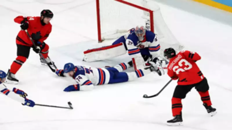 Hellebuyck's Heroic First Period Anchors USA's Gold Medal Game Lead Over Canada