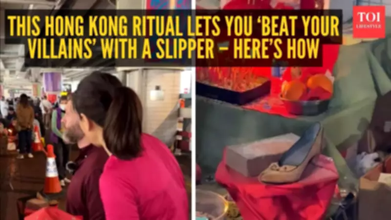 Hong Kong's 'Villain Hitting' Ritual Goes Viral Under Canal Road Flyover