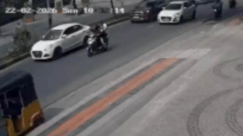 Hyderabad Ferrari Crash: CCTV Reveals High-Speed Collision Sequence