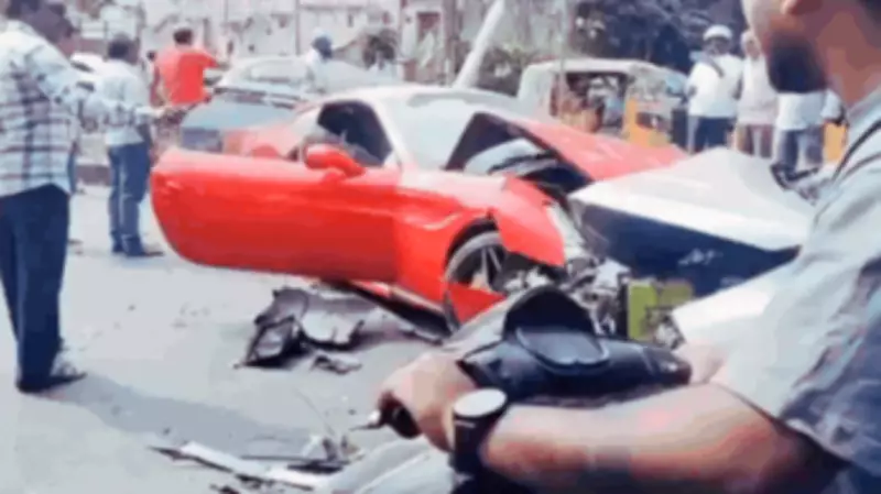 Hyderabad Ferrari Crash: Three Injured as Luxury Car Rams Vehicles in Jubilee Hills