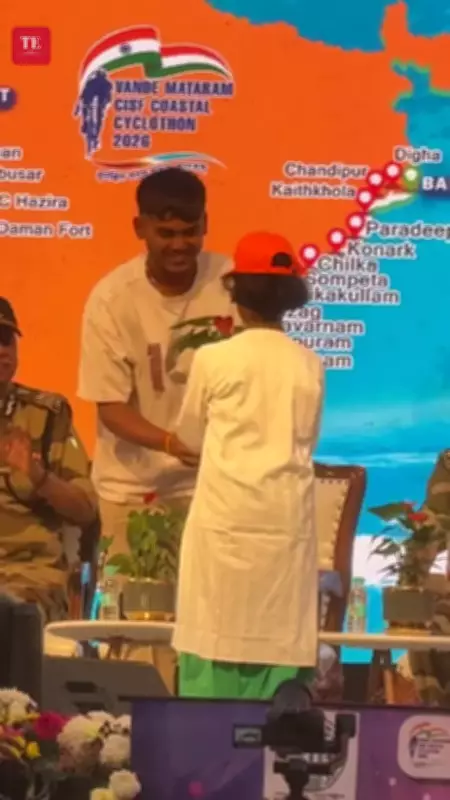 India U19 Cricket Captain Ayush Mhatre Attends CISF Coastal Cyclothon Event