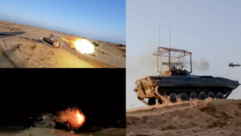 Indian Army's Battle Axe Division Conducts Integrated Firing Drills in Rajasthan Desert