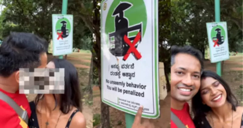 Influencer Kisses Husband at Cubbon Park's 'No Kissing' Sign, Video Goes Viral