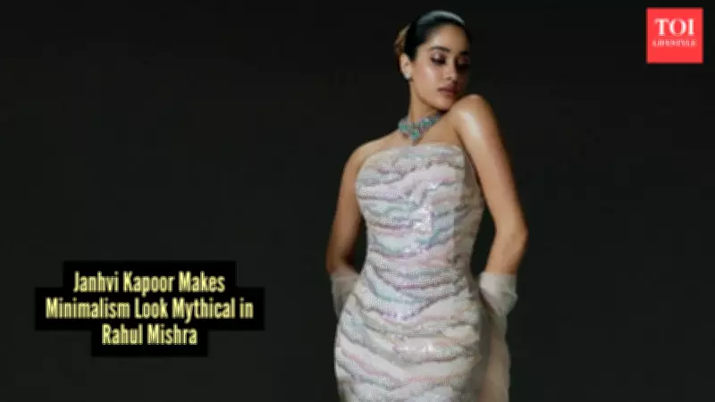 Janhvi Kapoor Masters Restrained Glam in Rahul Mishra's Ethereal Couture Gown
