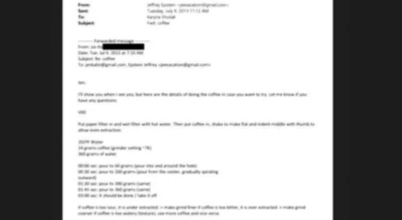 Jeffrey Epstein's Meticulous Coffee Brewing Method Revealed in DOJ Document Dump