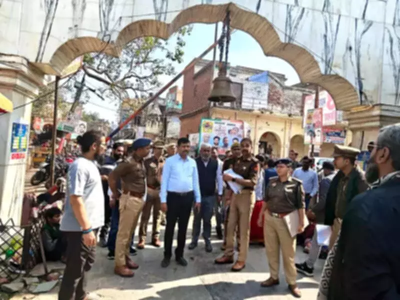 Kanpur Police Inspect Security for Mahashivratri at Anandeshwar Temple
