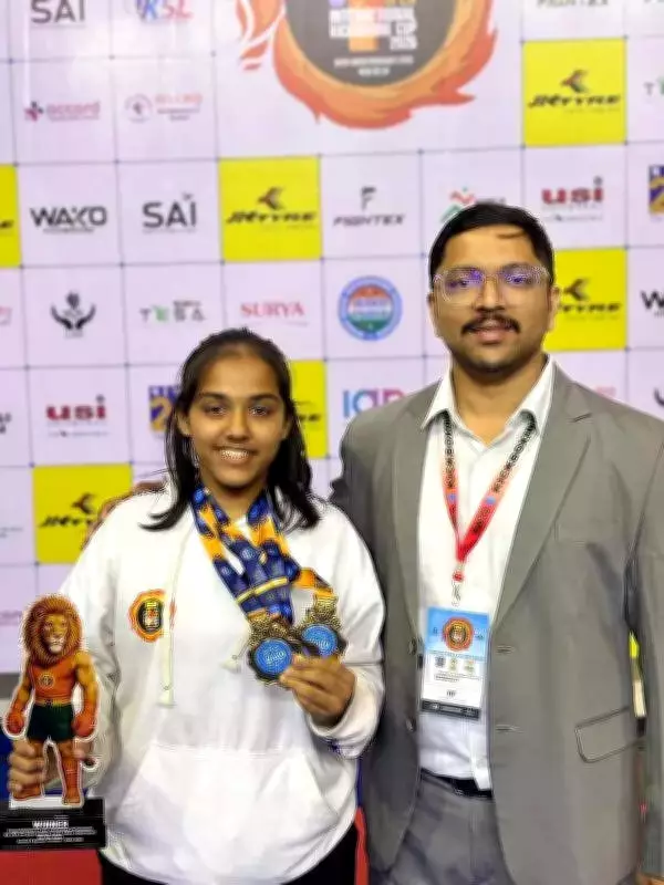 Khushi Panchal Wins Gold, Honors Late Father's Kickboxing Dream
