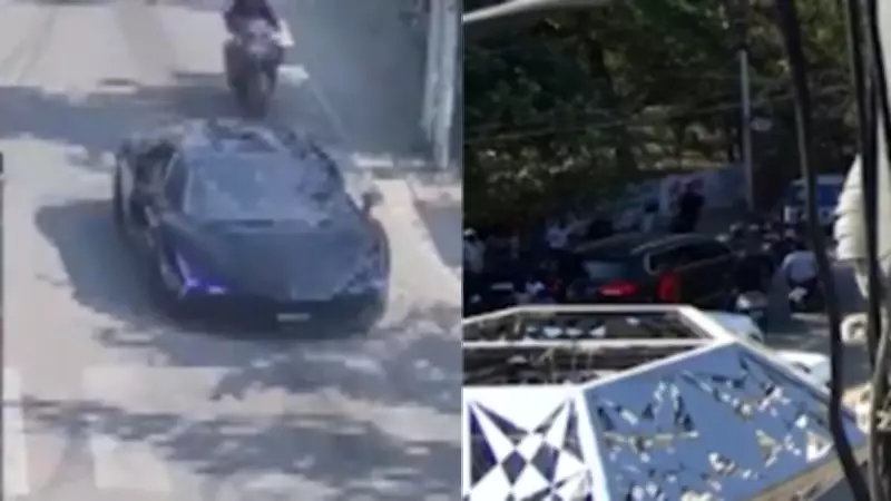 Lamborghini Crash Aftermath in Kanpur: CCTV Footage Reveals Chaotic Scene