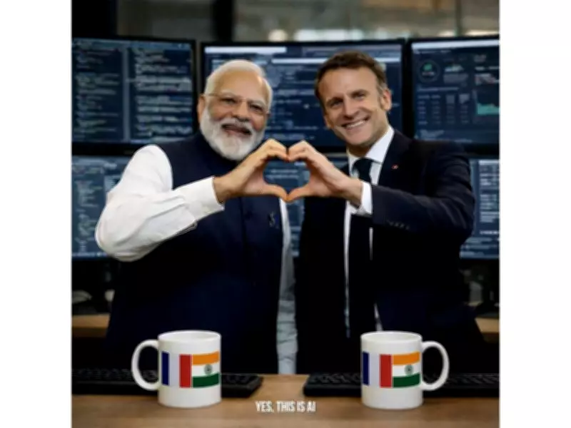 Macron Shares AI-Generated Image with PM Modi Ahead of Global AI Summit