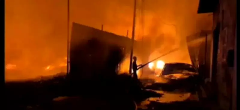 Major Fire Engulfs Four Scrap Shops in Mysuru, No Casualties Reported