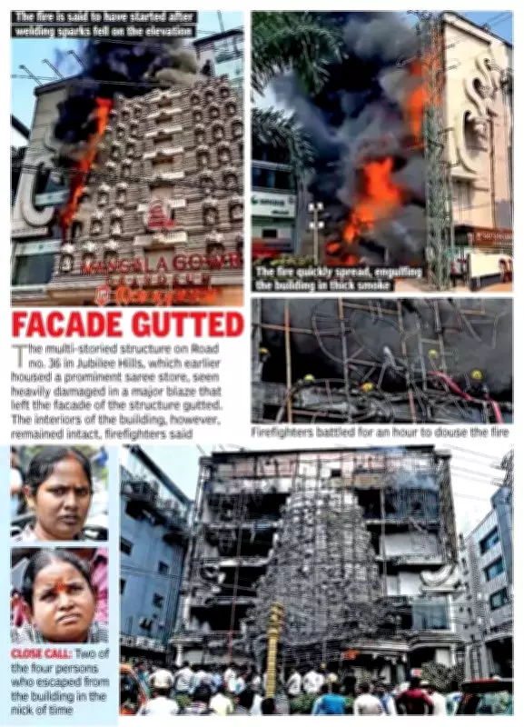 Major Fire in Hyderabad Commercial Building: Four Escape by Breaking Glass Panels