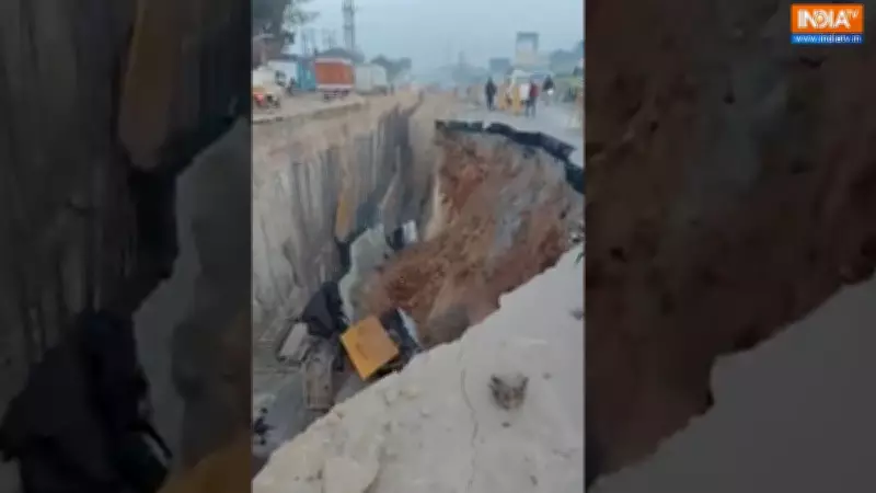Major Road Collapse Near Attibele Disrupts Bengaluru-Hosur Traffic on NH-44