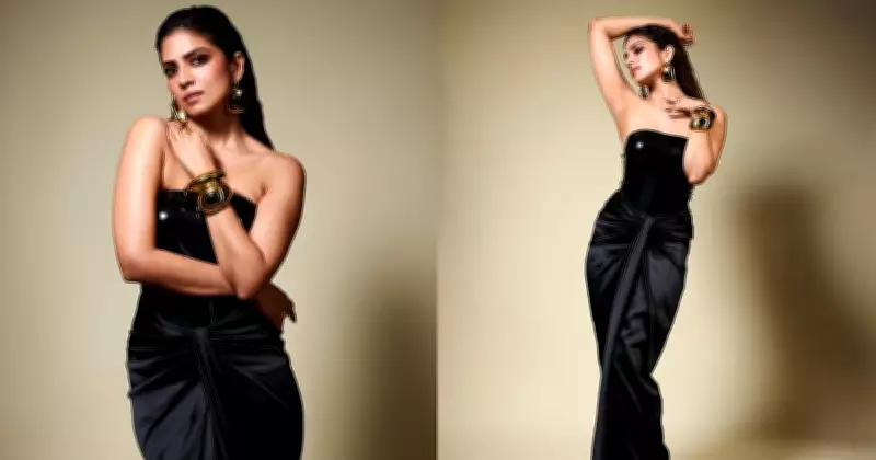 Malavika Mohanan Stuns in Black Lacquer Bodypiece at Mumbai Event