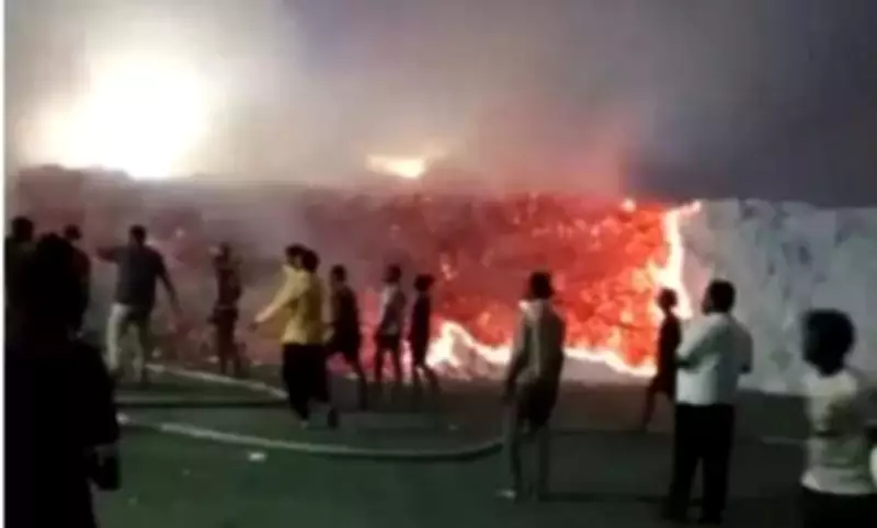 Massive Fire at Kalpana Ginning Mill in Kuhi Destroys Crores Worth of Cotton, Injures Boy