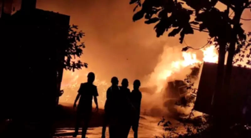 Massive Fire Engulfs Waste Storage Facility in Karnataka's Karwar