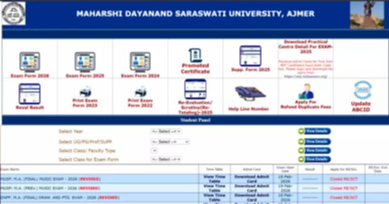 MDSU Ajmer Releases Admit Cards for UG, PG Final Year Exams 2026
