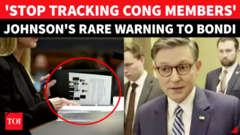 Mike Johnson Condemns Pam Bondi Over Epstein Files Probe; Denounces DOJ Tracking