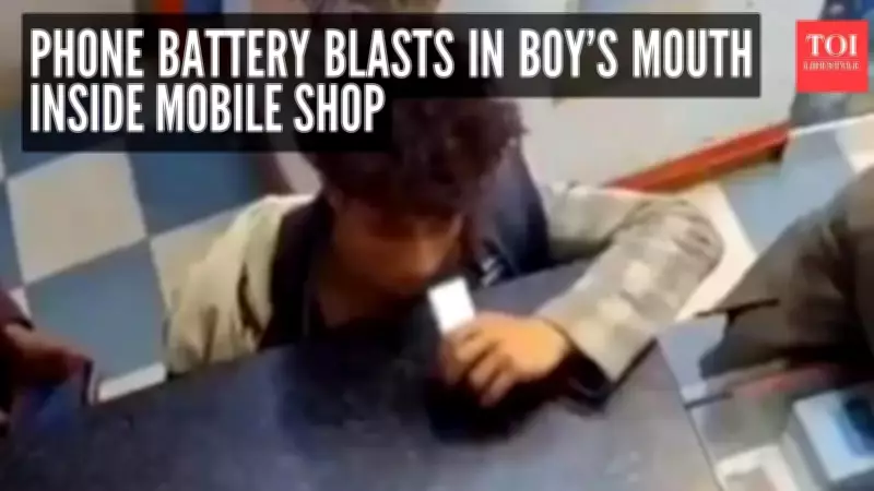 Mobile Shop Battery Explosion: Boy Injured After Chewing Lithium Battery