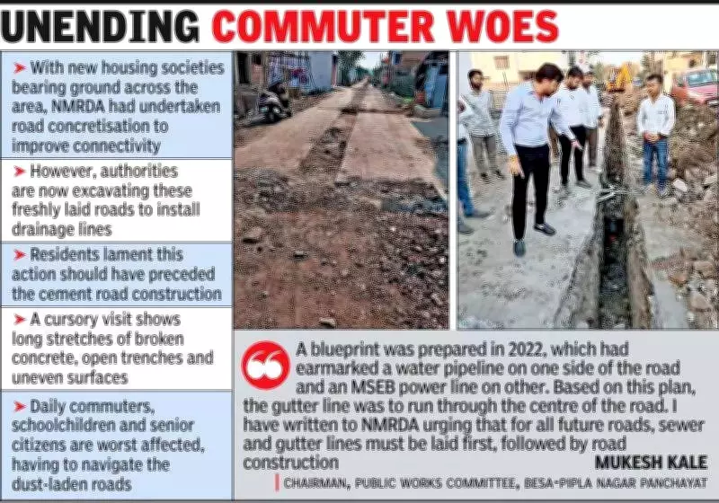 Nagpur's Beltarodi Residents Fume as New Roads Dug Up for Utilities