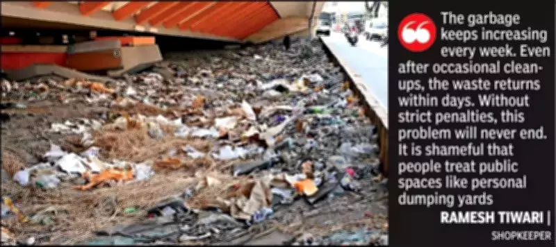 Nagpur's Wadi Flyover Area Transforms Into Massive Garbage Dumping Zone