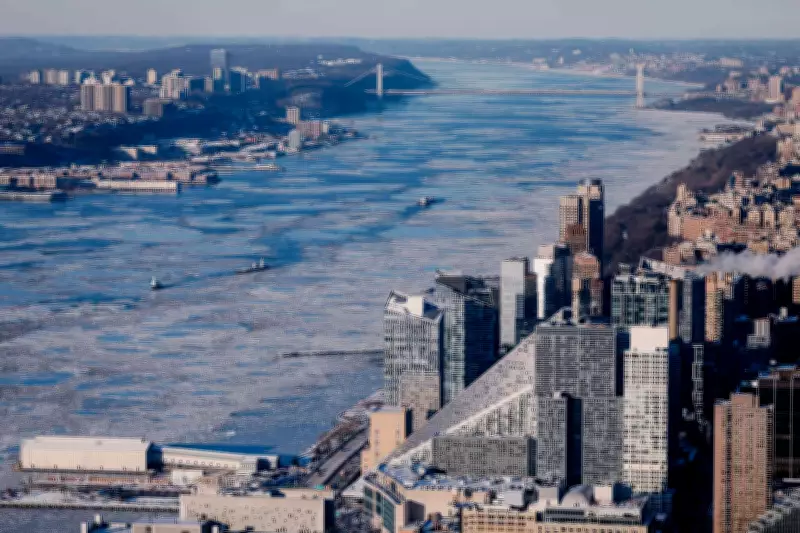 NASA Satellite Captures Frozen Hudson River as Arctic Cold Grips New York