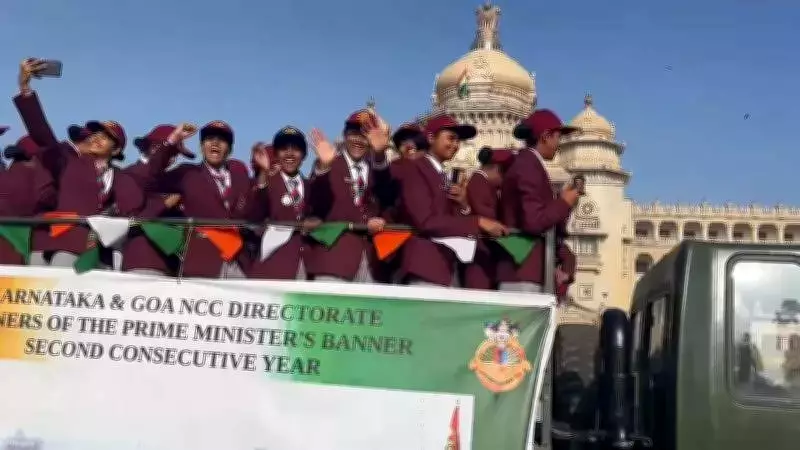 NCC Karnataka-Goa Cadets Honored with Victory Rally in Bengaluru After Republic Day Triumph