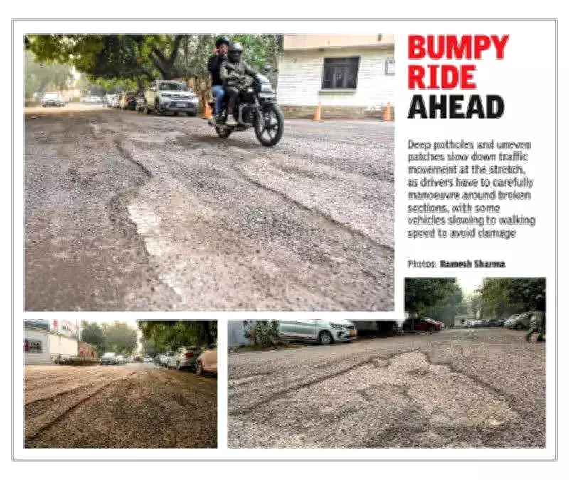 Noida's Film City Road in Disrepair: Potholes, Traffic Snarls Plague Media Hub Commuters