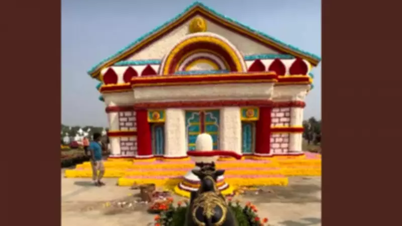 Noida's Grand Flower Show Unveils Breathtaking Floral Kedarnath Temple Replica