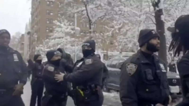NYPD Officers Struck by Snowballs in Washington Square Park Amid Winter Storm