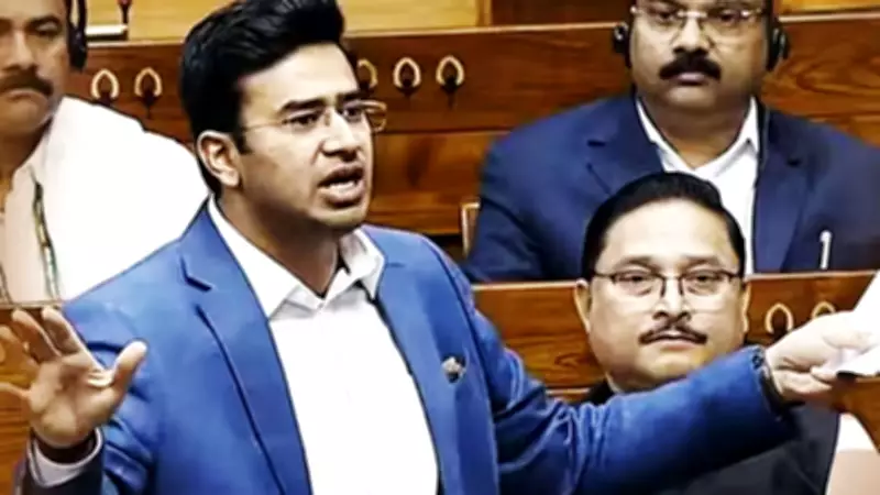 Parliament Erupts as BJP's Tejasvi Surya Calls UPA Era 'Lost Decade', Congress MPs Protest