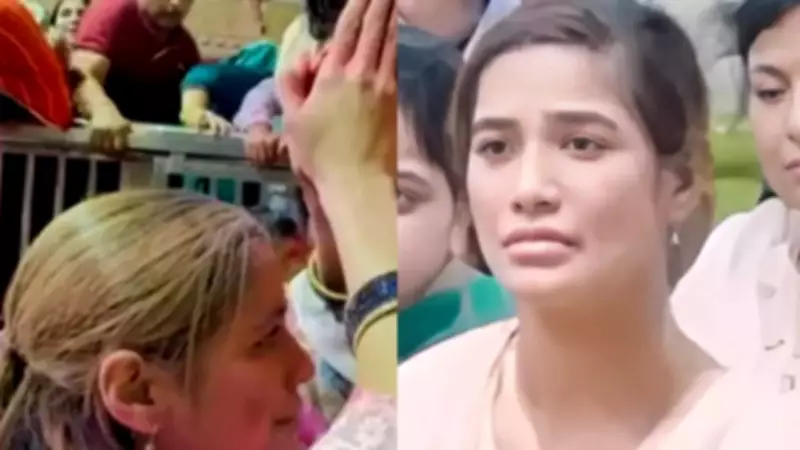 Poonam Pandey Gets Emotional Meeting Premanand Ji Maharaj in Vrindavan