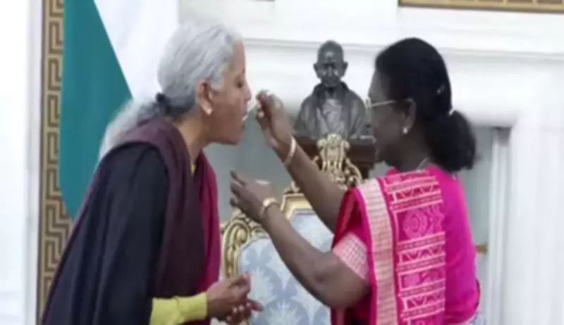 President Murmu's Auspicious Dahi-Cheeni Gesture for FM Sitharaman Before Budget 2026