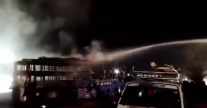 Private Bus Catches Fire Near Nelamangala, Bengaluru; All Passengers Escape Unharmed