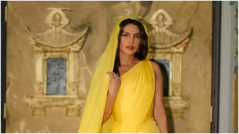 Priyanka Chopra's Yellow Saree at 'The Bluff' Premiere Celebrates Indian Fashion