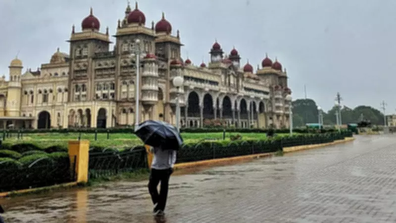 Rain Brings Relief from Heat in Mysuru, Karnataka