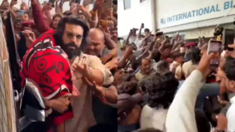 Ram Charan Mobbed by Fans While Visiting Wife and Newborn Twins in Hyderabad Hospital