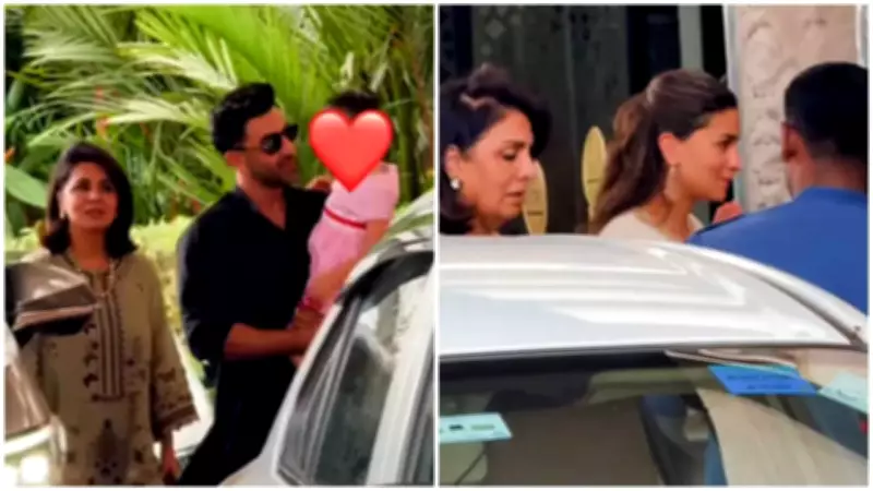 Ranbir Kapoor, Alia Bhatt Attend Wedding with Daughter Raha in Mumbai
