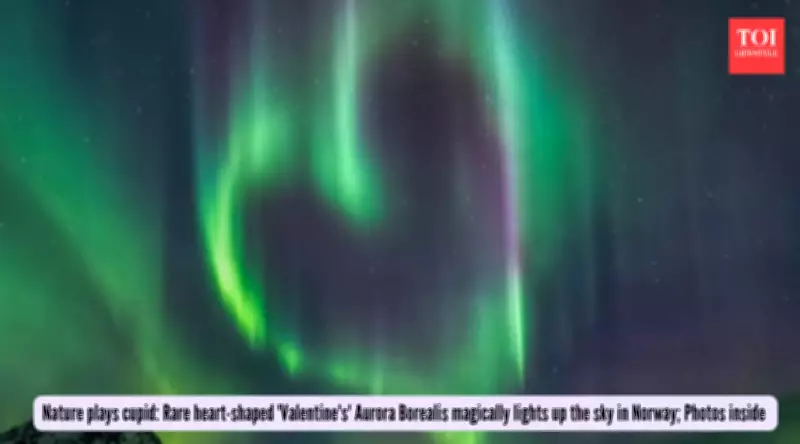 Rare Heart-Shaped Aurora Borealis Lights Up Norway's Sky Before Valentine's Day