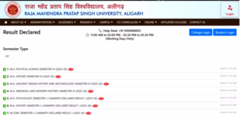RMPSU Declares PG Semester Results for 2025-26 Session