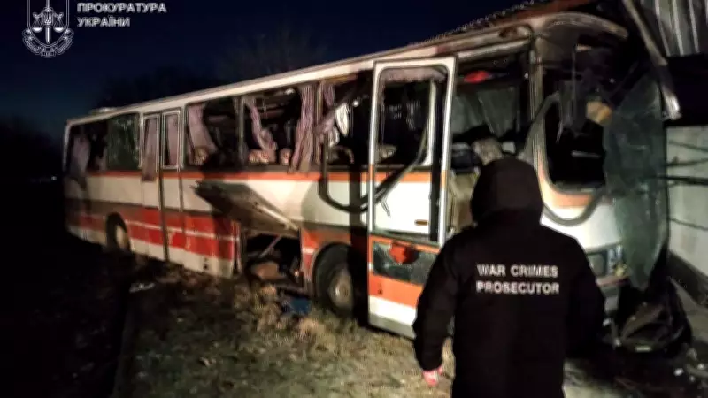 Russian Drone Strike on Ukrainian Mine Workers' Bus Kills 12, Injures Many