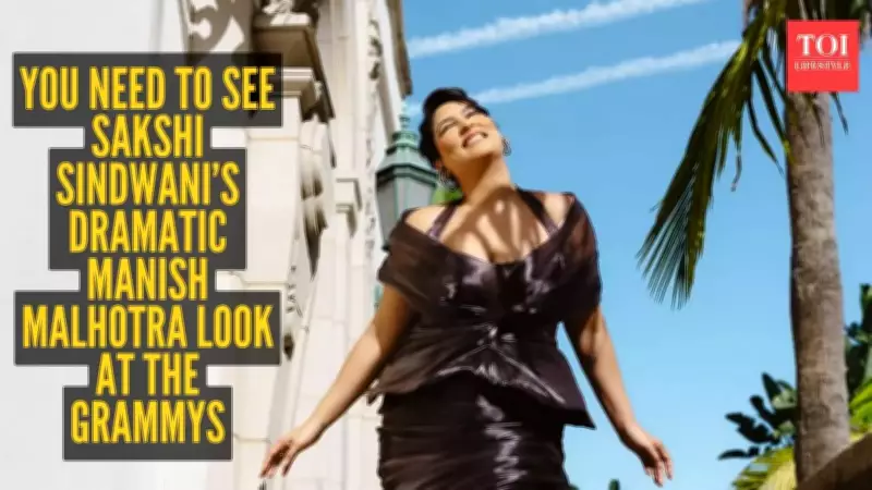 Sakshi Sindwani's Grammys Debut in Manish Malhotra Couture Makes Bold Statement for Indian Fashion