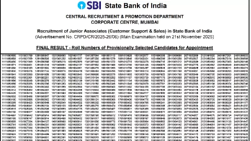SBI Clerk Mains Result 2025 Declared: 5,783 Candidates Shortlisted for Next Round