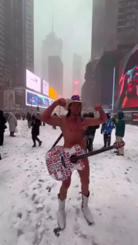Snowflakes Transform Times Square into Winter Wonderland in New York