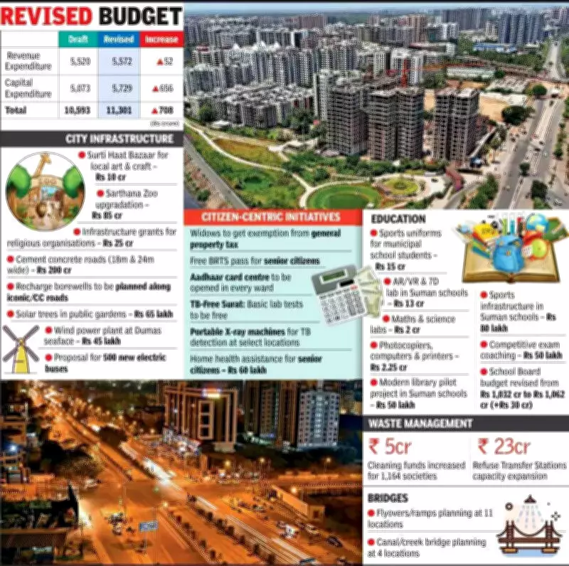 Surat's Revised Civic Budget Soars to Rs 11,301 Crore with Key Welfare Initiatives