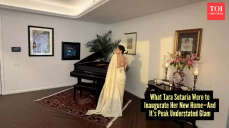 Tara Sutaria's Ivory Saree Sets Perfect Tone for New Home Inauguration