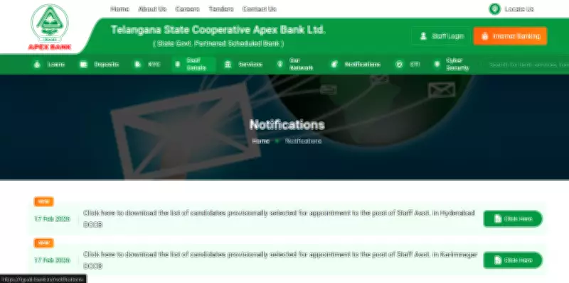 Telangana DCCB Staff Assistant Result 2026 Announced: Check Merit List, Cut-Off