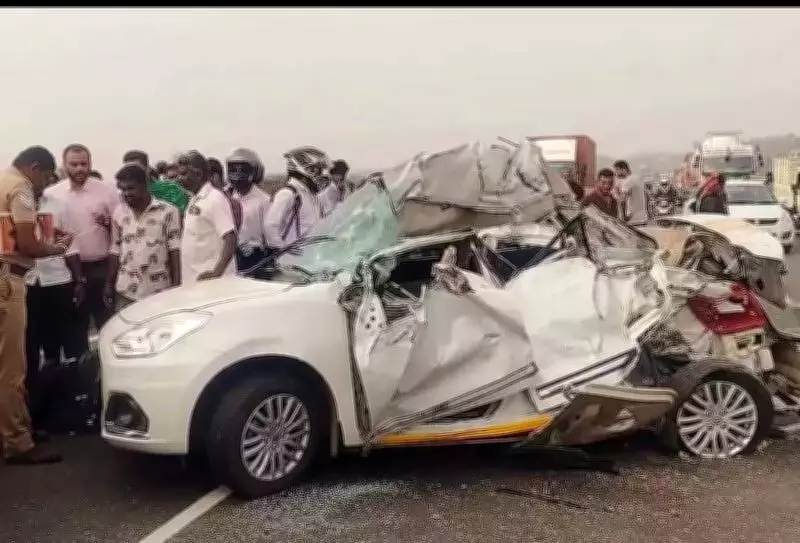 Three Killed in Tragic Car-Truck Collision Near New Tirupur